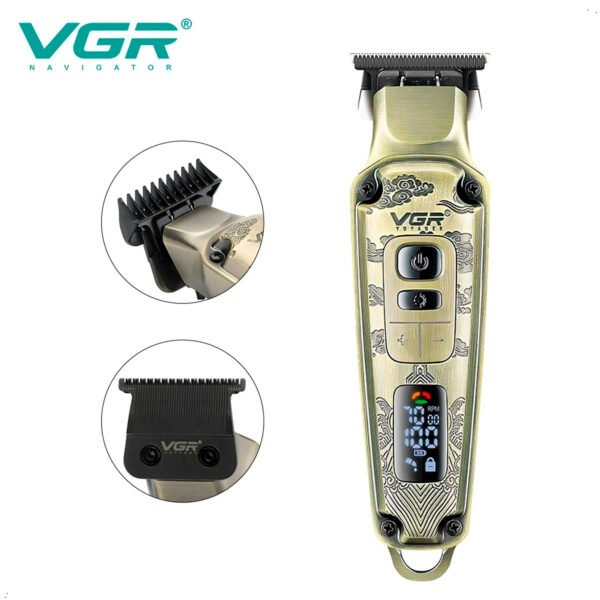 Maquina Trimmer Corte De Pelo Inalambrica Vgr-901 Profesional Metal