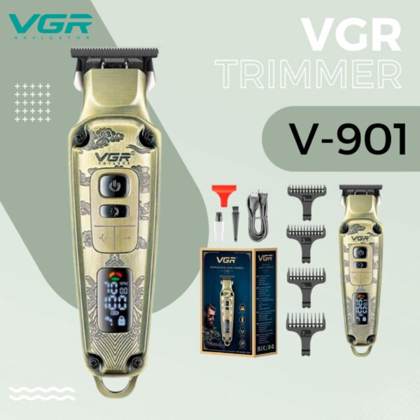 Maquina Trimmer Corte De Pelo Inalambrica Vgr-901 Profesional Metal