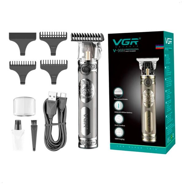 Cortadora Vgr Trimmer V-968 Inalámbrica 3 Peine