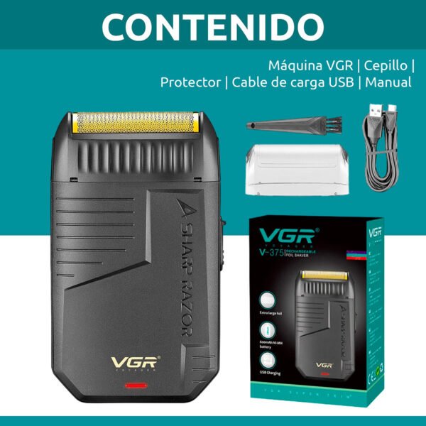 Afeitadora Eléctrica Hombre Shaver Vgr V-375 Portatil Usb