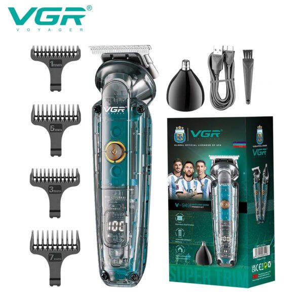 Maquina Trimmer VGR 949 Inalambrico 2 en 1 Recargable (8) Máquina Patillera, Nasal Vgr Trimmer 2 En 1 Recargable Inalambrico