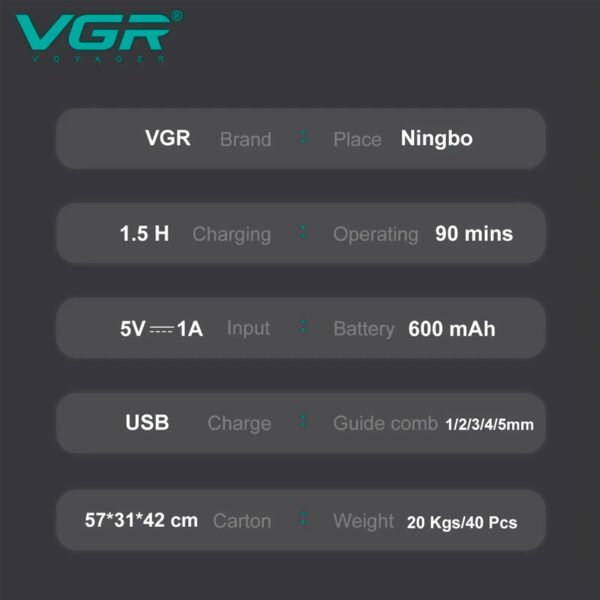 Máquina Corta Pelo Barba, Nariz 3en1 Vgr V-366 Inalambrico