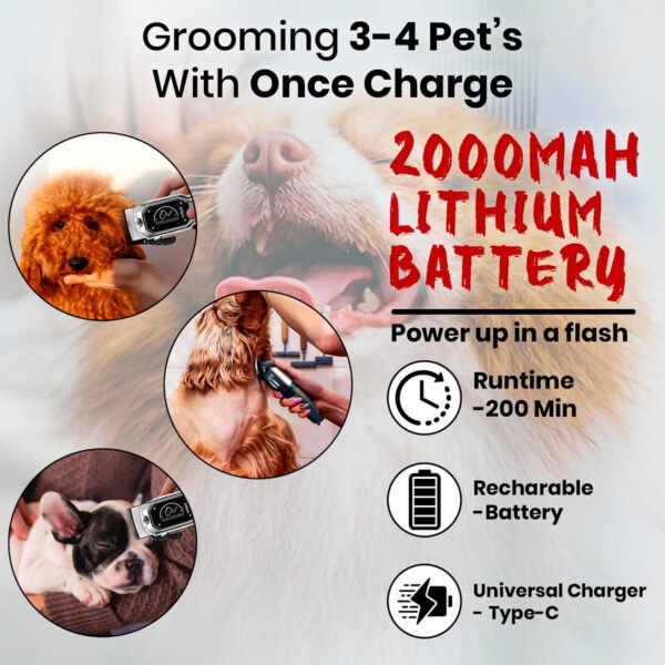 Maquina de Corte Pelo Mascota Inalambrico VGR 201 (4) Maquina Corte Pelo Mascota Vgr V201 Professional Pet Clipper Color Plateado