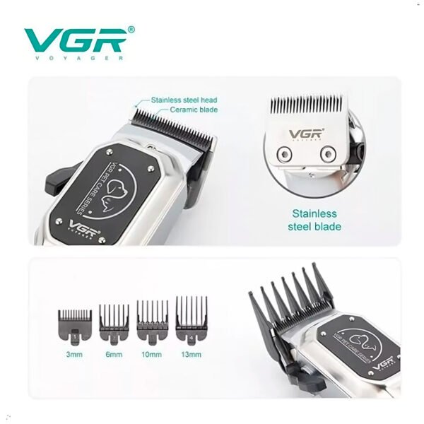 Maquina de Corte Pelo Mascota Inalambrico VGR 201 (9) Maquina Corte Pelo Mascota Vgr V201 Professional Pet Clipper Color Plateado