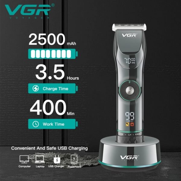 Maquina de Corte VGR V 256 Base Display Inalambrico Profesional (3) Maquina Corte Cabello Vgr-256 Pantalla Digital Inalambrico
