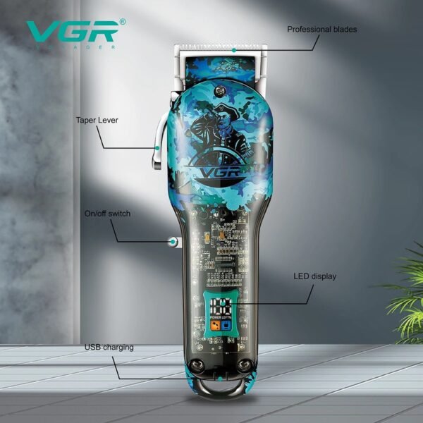 Maquina De Corte De Pelo Inalambrica Vgr V-685 Diseño Pirata