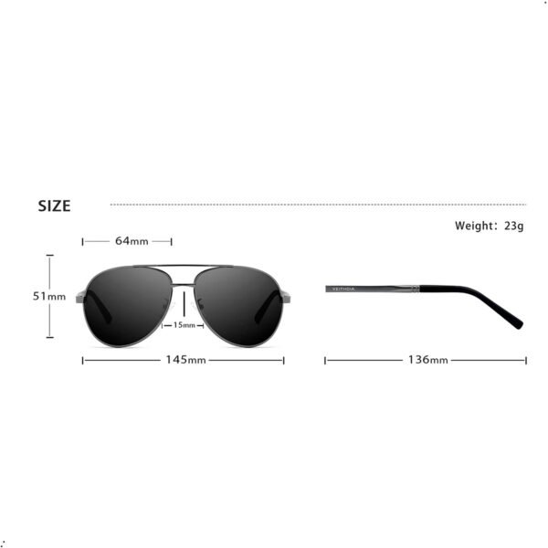 Gafas De Sol Aviador Polarizados Uv 400 Veithdia 1306 Unisex