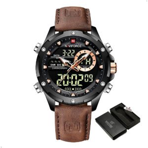 Reloj Naviforce 9208 Analógico Digital Hombre Cuero