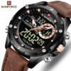 Reloj Naviforce 9208 Analógico Digital Hombre Cuero