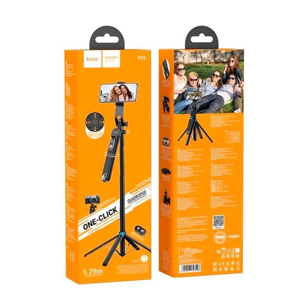 Palo Selfie Stick Hoco K22 Control Remoto Bluetooth Tripode 1,75m