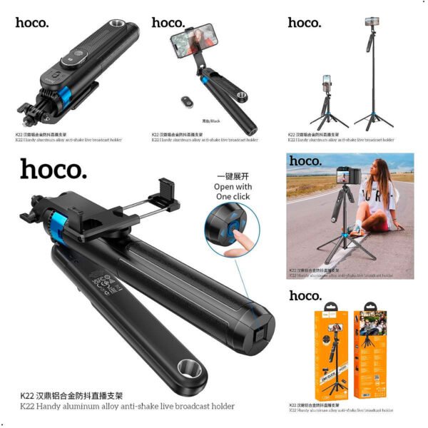Palo Selfie Stick Hoco K22 Control Remoto Bluetooth Tripode 1,75m