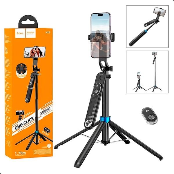 Palo Selfie Stick Hoco K22 Control Remoto Bluetooth Tripode 1,75m