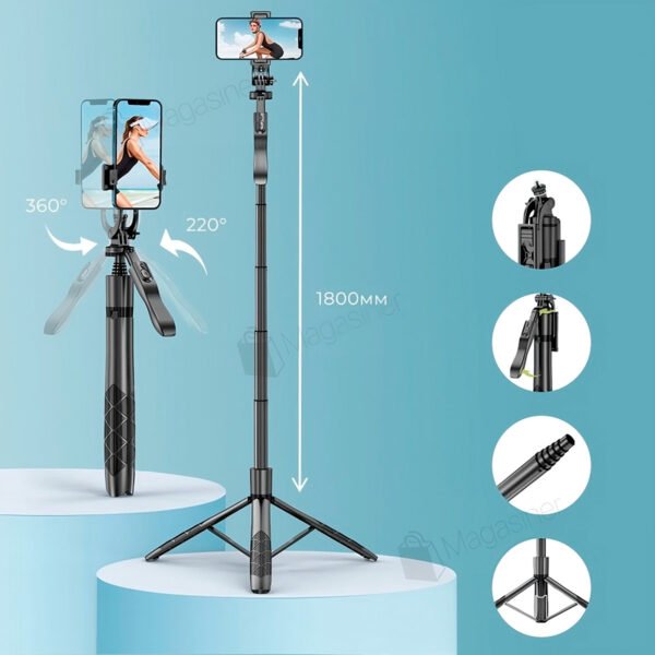 Palo Selfie Tripode Xo Para Celular Go Pro 180cm Bluetooth