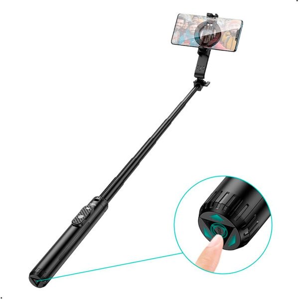 Palo selfie magnético Hoco con trípode de control remoto inalámbrico K25 negro (17) Trípode Soporte Selfie Stick Hoco K25 Bluetooth Magnetico