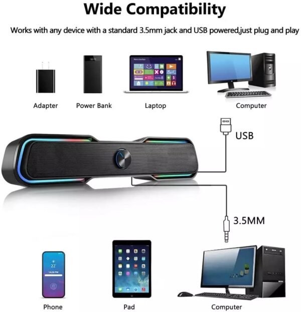 Parlante Gamer Subwoofer Pc Tv Bluetooth Halion Ha-sb08