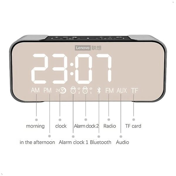Parlante Reloj Despertador Lenovo L022 Rosado (6) Parlante Lenovo L022 Reloj Despertador Radio Bluetooth