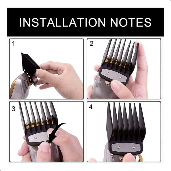 Set De 8 Peinetas Para Clipper Clip De Metal Negro