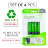 Pilas Recargables Aaa 1.5v Carga Tipo C + Cable Usb Cafini