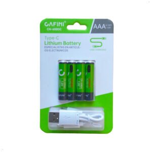 Pilas Recargables Aaa 1.5v Carga Tipo C + Cable Usb Cafini