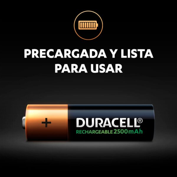 Pilas Recargables Duracell AA x 4 Und (4) Pilas Duracell Recargables A A 2200 Mah X4 Und