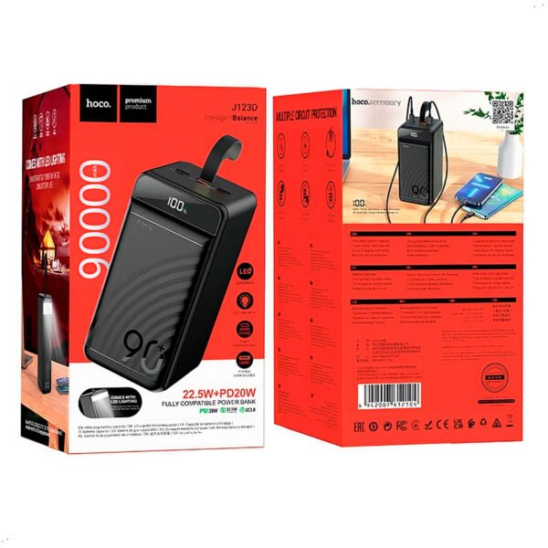 Cargador Power Bank Hoco J123d  90000mah 22.5 W