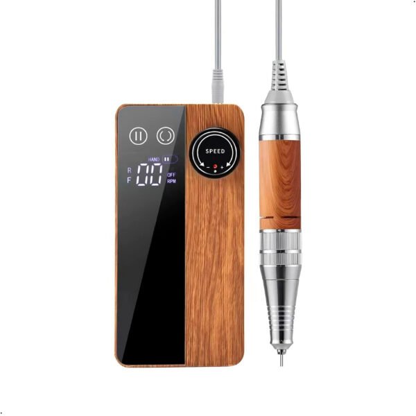 Pulidor Portátil Drill Para Uñas Recargable Tactil Reversible 35000 Rpm Color Madera (1) Pulidor Uñas Manicura Inalambrica Nail Drill Zsdg-239