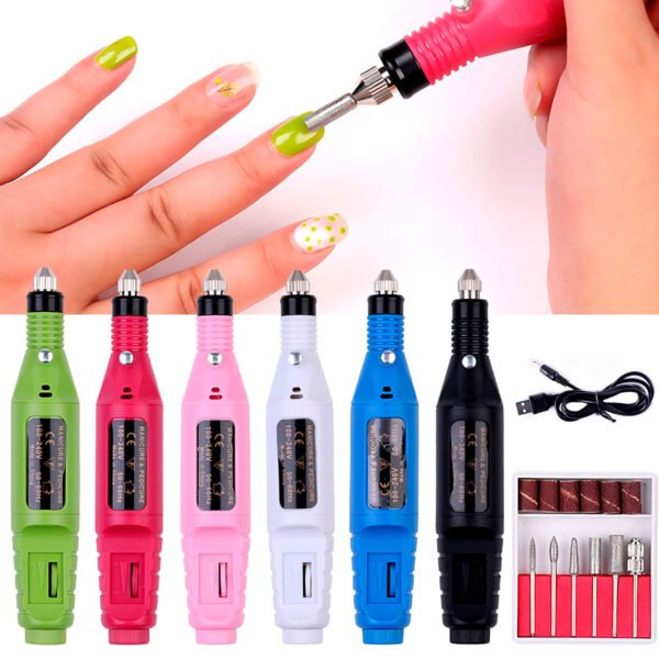 Pulidor de Uñas y Lijas Varios Colores (4) Pulidor De Uñas Eléctrico Manicura Pedicura + Kit De Pulido