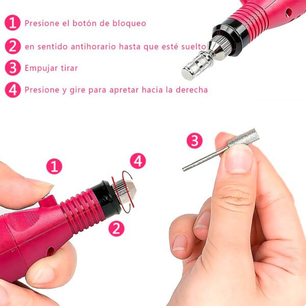 Pulidor de Uñas y Lijas Varios Colores (6) Pulidor De Uñas Eléctrico Manicura Pedicura + Kit De Pulido