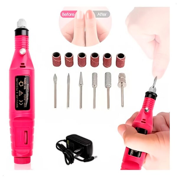 Pulidor de Uñas y Lijas Varios Colores (7) Pulidor De Uñas Eléctrico Manicura Pedicura + Kit De Pulido