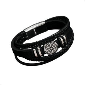 Pulsera Brazalete Moda Hombre Cuero Genuino Vintage