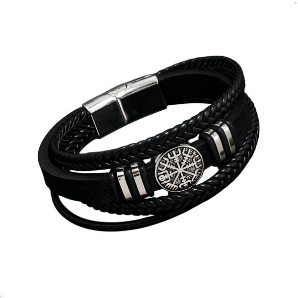 Pulsera Brazalete Moda Hombre Cuero Genuino Vintage