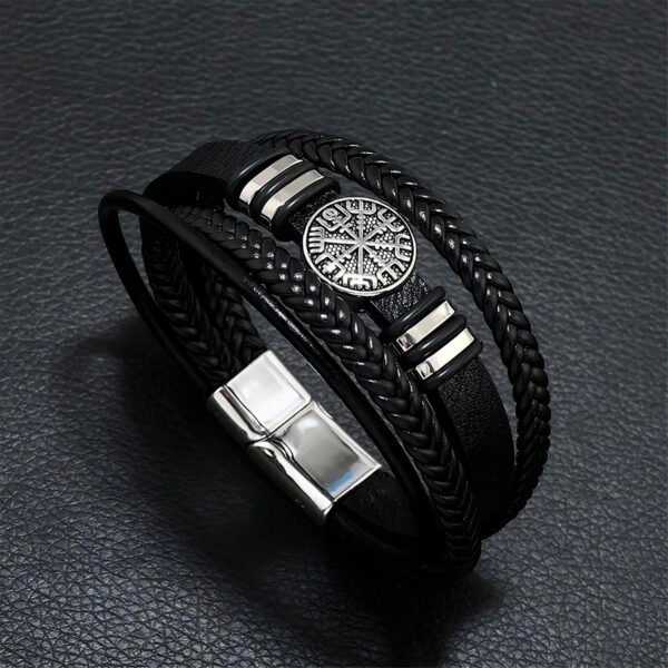 Pulsera Brazalete Moda Hombre Cuero Genuino Vintage
