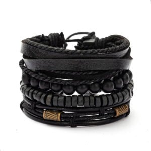Pulseras Brazalete Vintage Ajustables Cuero 4 Unids