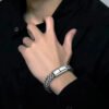 Pulsera Trenzada De Acero Inoxidable Con Hebilla Magnética