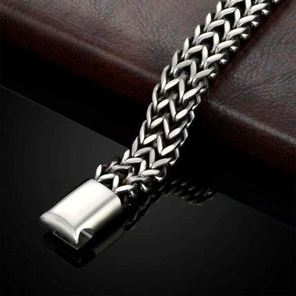 Pulsera Trenzada De Acero Inoxidable Con Hebilla Magnética