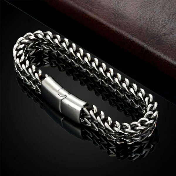 Pulsera Trenzada De Acero Inoxidable Con Hebilla Magnética