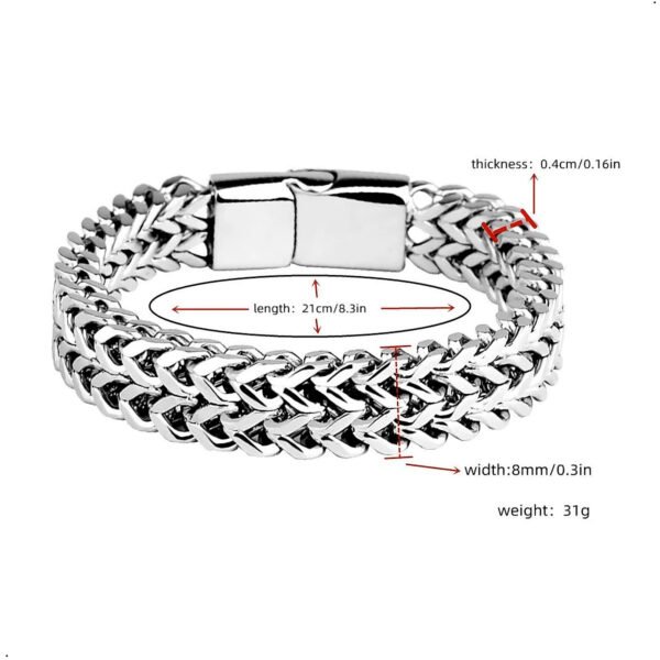 Pulsera Trenzada De Acero Inoxidable Con Hebilla Magnética