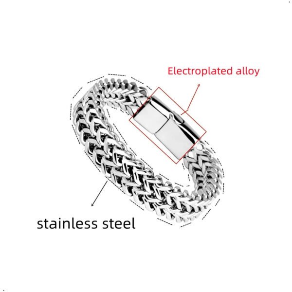 Pulsera Trenzada De Acero Inoxidable Con Hebilla Magnética