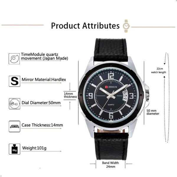 Reloj CURREN 8124,8208,8192,8230 de fábrica para hombre, calendario, reloj deportivo militar para hombre, reloj de pulsera con correa de cuero PU original de lujo (11) Reloj Curren Modelo 8124 Analogo Con Calendario