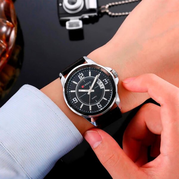 Reloj CURREN 8124,8208,8192,8230 de fábrica para hombre, calendario, reloj deportivo militar para hombre, reloj de pulsera con correa de cuero PU original de lujo (3) Reloj Curren Modelo 8124 Analogo Con Calendario
