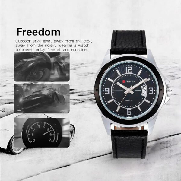 Reloj CURREN 8124,8208,8192,8230 de fábrica para hombre, calendario, reloj deportivo militar para hombre, reloj de pulsera con correa de cuero PU original de lujo (4) Reloj Curren Modelo 8124 Analogo Con Calendario
