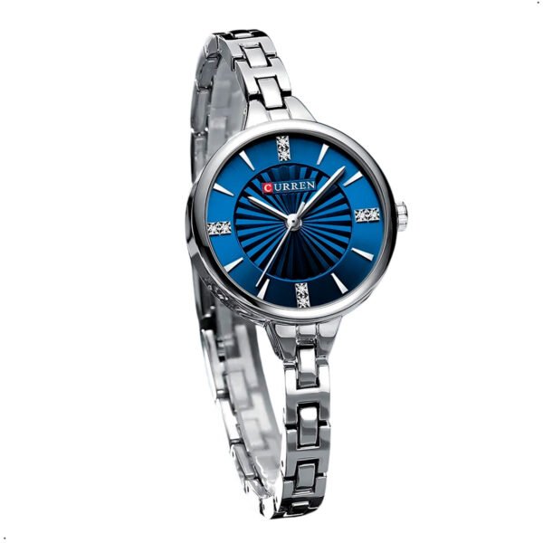 Reloj CURREN 9097 de cuarzo informal para mujer, elegante diseño Simple, resistente al agua, correa de acero inoxidable, reloj de pulsera de negocios a la moda para mujer ( (5) Reloj Pulsera Mujer Curren 9097 En Acero Inoxidable Plateado
