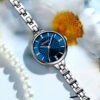Reloj Pulsera Mujer Curren 9097 En Acero Inoxidable Plateado