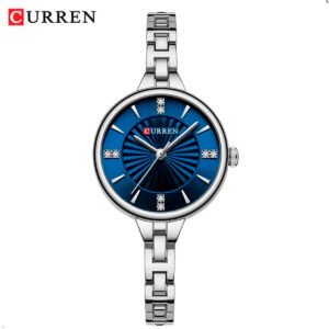 Reloj Pulsera Mujer Curren 9097 En Acero Inoxidable Plateado
