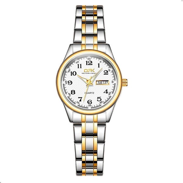 Reloj OPK 8110 para Mujer, Reloj de cuarzo resistente al agua, Reloj clásico de marca de lujo para Mujer, relojes con correa de acero inoxidable, Reloj para Mujer (1) Reloj Mujer Opk 8110 Analogo Visualización De Semana Acero