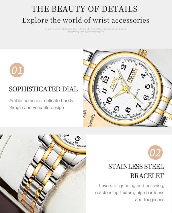 Reloj OPK 8110 para Mujer, Reloj de cuarzo resistente al agua, Reloj clásico de marca de lujo para Mujer, relojes con correa de acero inoxidable, Reloj para Mujer (11) Reloj Mujer Opk 8110 Analogo Visualización De Semana Acero