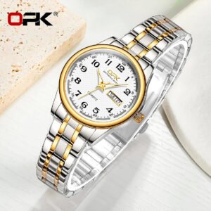 Reloj Mujer Opk 8110 Analogo Visualización De Semana Acero