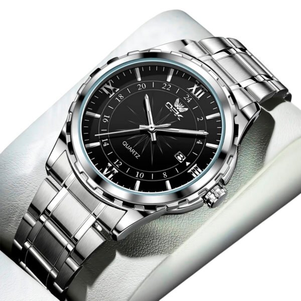 Reloj de cuarzo para hombre con doble calendario y correa de acero marca OPK 6003 (10) Reloj Hombre Original Opk 6003 Cuarzo
