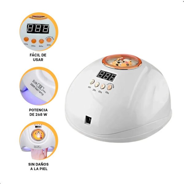 Secadora de uña SUN S8 pro Blanco Lampara UV 268W (8) Secadora Uñas Pies Manos 2 En 1 Led/uvlamp Sun S8 Pro 268w