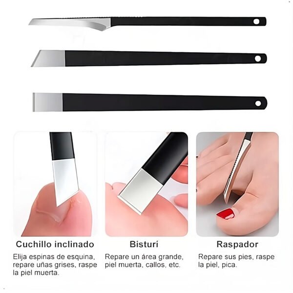 Kit Pedicure Acero Inoxidable Profeciona 10 Piezas Cortauñas
